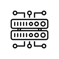 Black line icon for data infrastructure