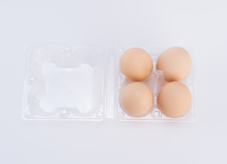eggs in a carton transparent package
