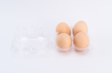 Fototapeta na wymiar eggs in a carton transparent package
