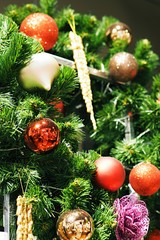 Christmas tree decoration closeup