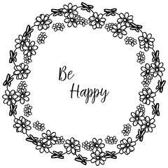 Vector illustration of invitation be happy with decoration flower frame