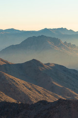 Amazing Sunrise at Sinai Mountain, Beautiful dawn in Egypt, Beautiful view from the mountain	