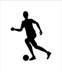 Fototapeta na wymiar Soccer player or footballer silhouette. Football icon.