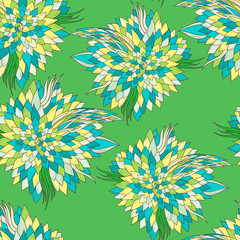 Seamless floral background with abstract patterns of peonies