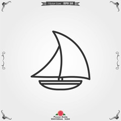 Boat icon vector in trendy flat style isolated on background. Ship transport, boat symbol