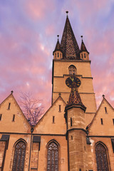 Fototapeta premium Sibiu, Romania. Evangelical Cathedral in the center of Sibiu, Transylvania