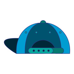 Fashion hat cool accesory cartoon isolated blue lines
