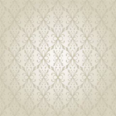 Tuinposter silver wallpaper pattern - floral texture © PETR BABKIN