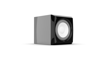 Speaker isolated on white 3D Rendering