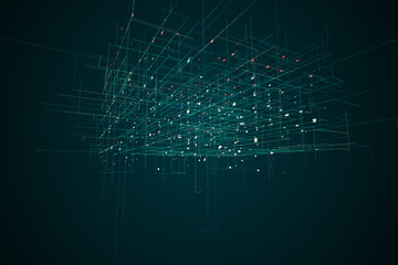 Obraz premium Digital grid with numbers