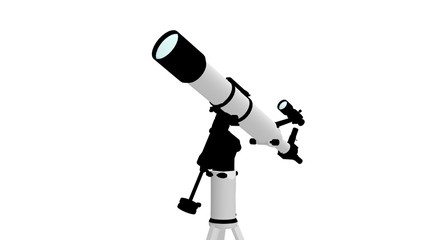 Fototapeta premium Telescope isolated on white 3D Rendering