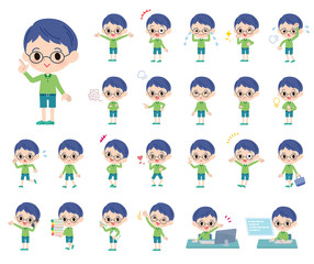 Green clothing glasses boy_emotion