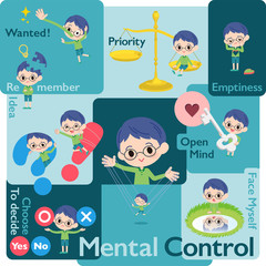 Green clothing glasses boy_Mental