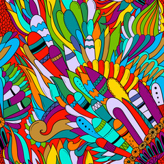 Seamless pattern with leaves. Spring,summer background. Easter