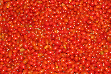 Full Frame Shot Of Cherry Tomatoes For Sale In Market