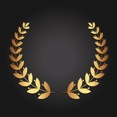 Golden laurel wreath. Luxury reward for VIP person.