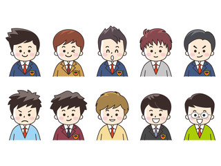中高生の男子いろいろ（ブレザー）