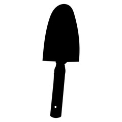 vector, isolated, garden shovel, dig, silhouette