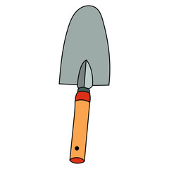 vector, isolated, garden shovel, dig