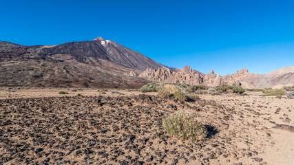 Desert plain at the foot of Teide volcano