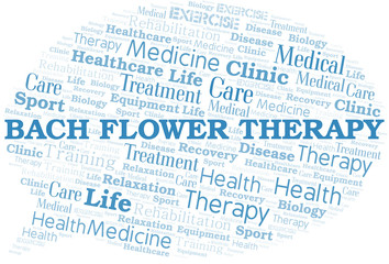 Bach Flower Therapy word cloud. Wordcloud made with text only.