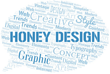 Honey Design word cloud. Wordcloud made with text only.