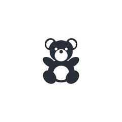 Teddy bear. Vector icon, white background.