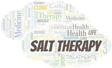Fototapeta premium Salt Therapy word cloud. Wordcloud made with text only.