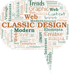 Classic Design word cloud. Wordcloud made with text only.