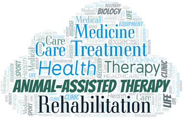Animal-Assisted Therapy word cloud. Wordcloud made with text only.