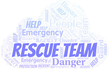 Obraz premium Rescue Team Word Cloud. Wordcloud Made With Text.