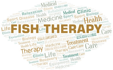 Fish Therapy word cloud. Wordcloud made with text only.