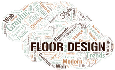 Floor Design word cloud. Wordcloud made with text only.