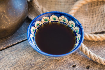 Traditional Turkish Coffee Cup still life close up