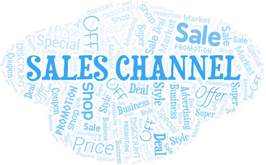 Sales Channel Word Cloud. Wordcloud Made With Text.