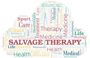 Fototapeta premium Salvage Therapy word cloud. Wordcloud made with text only.
