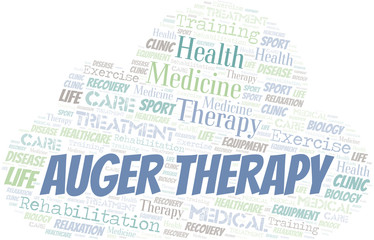 Auger Therapy word cloud. Wordcloud made with text only.