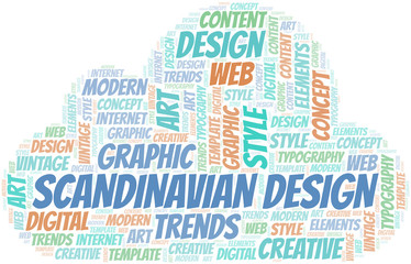 Obraz premium Scandinavian Design word cloud. Wordcloud made with text only.