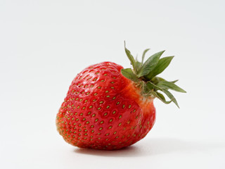 red ripe strawberry appetizing berry on a white background