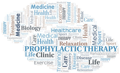 Prophylactic Therapy word cloud. Wordcloud made with text only.