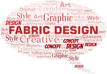 Fabric Design word cloud. Wordcloud made with text only.