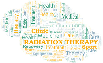 Radiation Therapy word cloud. Wordcloud made with text only.
