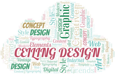 Ceiling Design word cloud. Wordcloud made with text only.