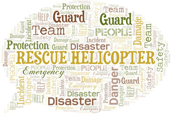 Fototapeta premium Rescue Helicopter Word Cloud. Wordcloud Made With Text.