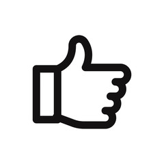 thumb up like hand symbol on white background
