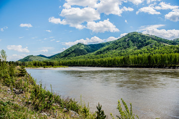 Fototapeta na wymiar Katun river in spring, Altai