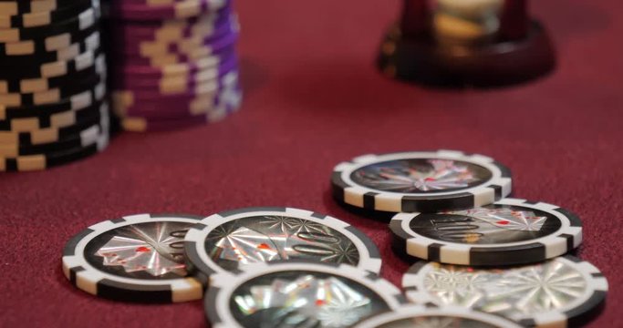 Casino gaming chips on the table
