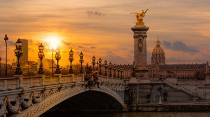 Alexandre III Bridge, Paris France - obrazy, fototapety, plakaty
