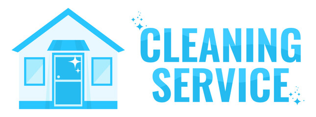 Cleaning service. Horizontal banner template. Flat vector illustration.
