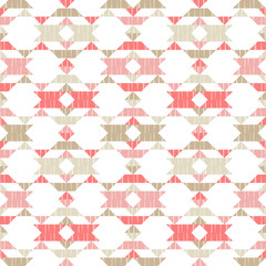 Ethnic boho seamless pattern. Lace. Embroidery on fabric. Patchwork texture. Weaving. Traditional ornament. Tribal pattern. Folk motif. Can be used for wallpaper, textile, wrapping, web.